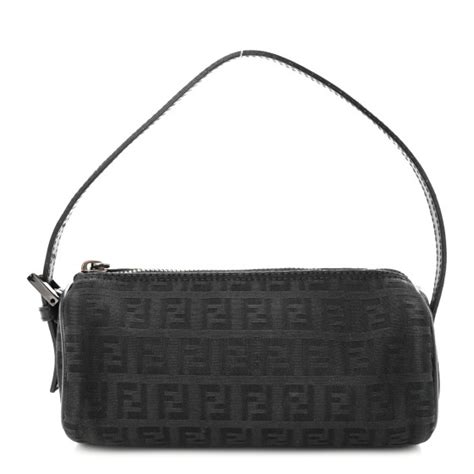 fendi zucchino pochette black|FENDI Zucchino Pochette Black 1379301 .